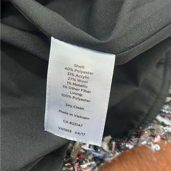 Talbots Women’s Sleeveless Shift Dress Size 14 Tweed Fringe Royalcore - Picture 15 of 15